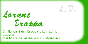 lorant droppa business card